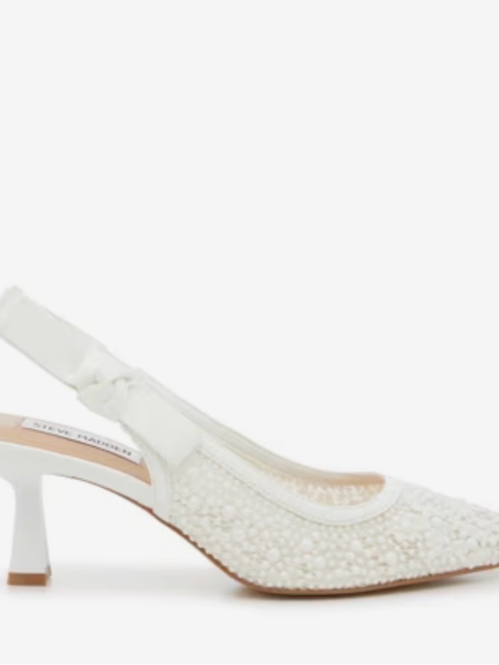 Steve Madden White Beaded Slingback Pump